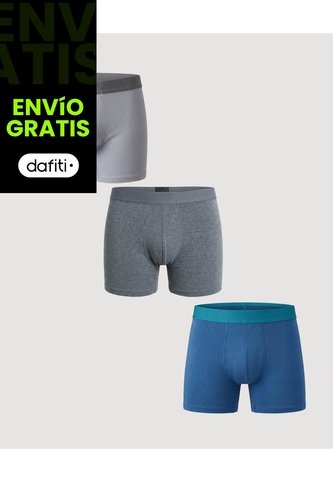Pack X3 Boxer Medio Confort  Para Hombre Negro Ostu Ostu