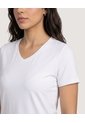Camiseta Essential Escote V  Para Mujer Blanco Ostu de Ostu