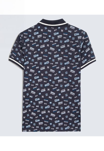 Polo Para Niño Manga Corta Color Azul  Marca Ostu #80110100