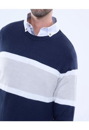 Saco Para Hombre Cuello Redondo Color Azul  Marca Ostu #60330042