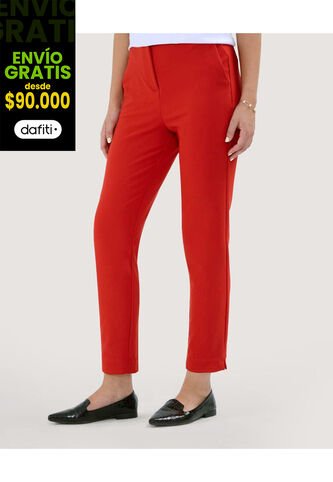 Pantalon Para Mujer  Color Rojo Marca Ostu #40070710 Ostu