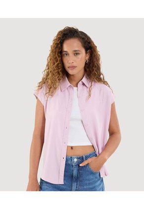 Camisa Para Mujer Manga Corta Color Rosado Marca Ostu #40010305