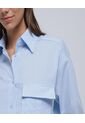 Camisa Para Mujer Manga Larga Color Celeste Marca Ostu #40010234 de Ostu