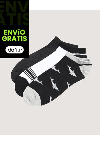 Medias Pack X3 Media Invisible X3 Para Hombre Negro Ostu Ostu