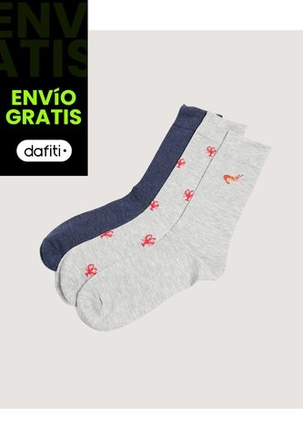 Medias Pack X3 Media Caña Larga X3 Para Hombre Negro Ostu Ostu
