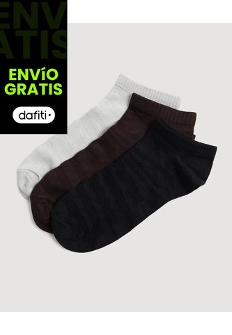 Medias Invisibles Pack X3 X3 Para Hombre Negro Ostu Ostu