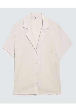 Camisa Para Mujer Manga Corta Color Beige Marca Ostu #40010268