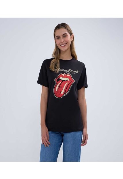 Camiseta Para Mujer Manga Corta Color Negro Marca Ostu #40092319