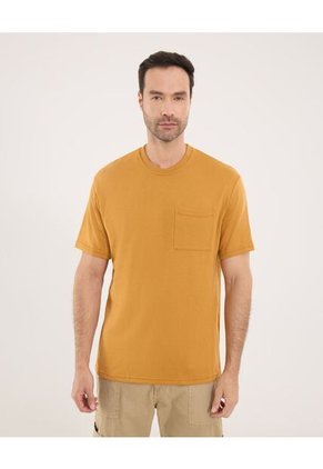 Camiseta Para Hombre Manga Corta Color Amarillo Marca Ostu #60091220