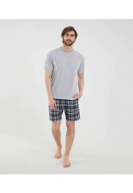 Pijama Para Hombre M/C P/C Color Gris Marca Ostu #60040198