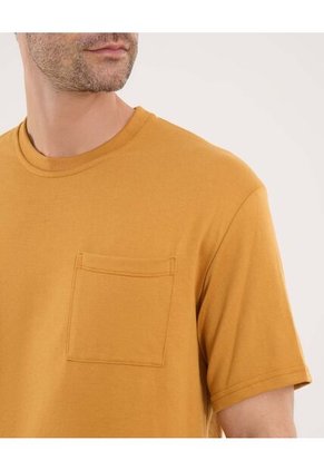 Camiseta Para Hombre Manga Corta Color Amarillo Marca Ostu #60091220