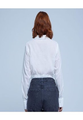 Camisa Para Mujer Manga Larga Color Blanco Marca Ostu #40010172