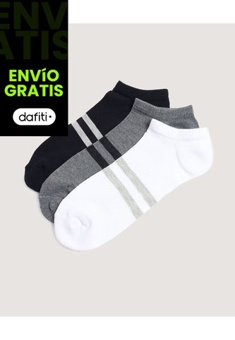 Medias Pack X3 Caña Larga Con Estampado X3 Para Hombre Negro Ostu Ostu