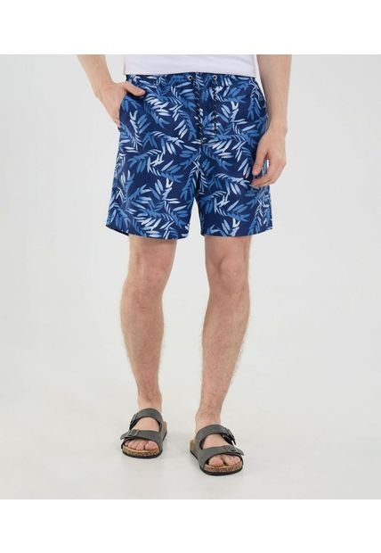 Ropa De Playa Para Hombre Pantaloneta De Baño Corta Color Azul Marca Ostu #60270048