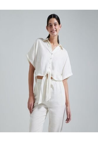 Camisa Para Mujer Manga Corta Color Blanco Marca Ostu #40010146 Ostu