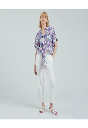 Camisa Para Mujer Manga Corta Color Blanco Marca Ostu #40010147