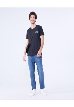 Camiseta Para Hombre Manga Corta Color Negro Marca Ostu #60091556