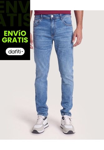 Jean Skinny Semibásico  Para Hombre Azul Ostu Ostu