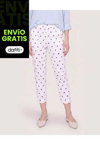 Pantalón Basico Capri  Para Mujer Azul Ostu Ostu