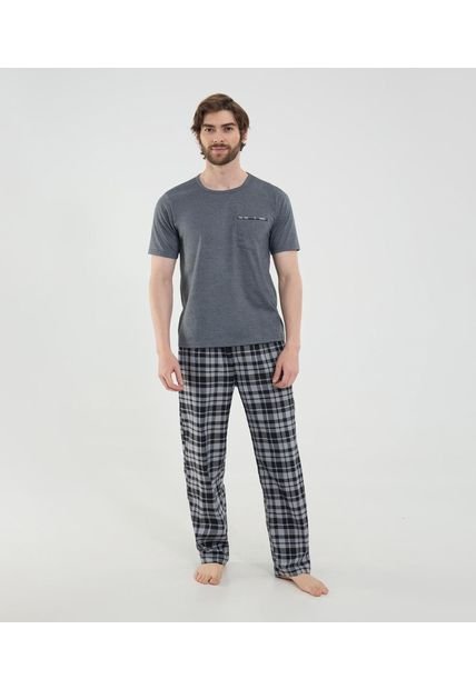 Pijama Para Hombre M/C P/L Color Negro Marca Ostu #60040200
