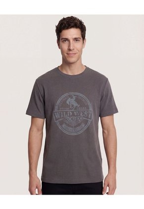 Camiseta Para Hombre Manga Corta Cuello Redondo Color Gris Marca Ostu #60091773