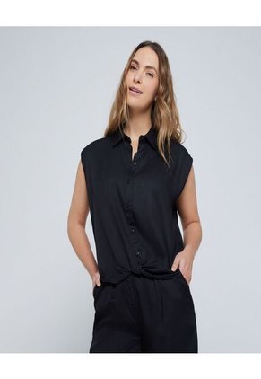 Camisa Para Mujer Manga Sisa Color Negro Marca Ostu #40010232