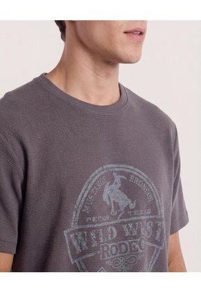 Camiseta Para Hombre Manga Corta Cuello Redondo Color Gris Marca Ostu #60091773