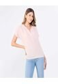 Blusa Para Mujer Manga Corta Color Beige Marca Ostu #40121143 de Ostu