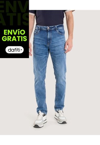 Jean Slim Ajuste Clásico  Para Hombre Azul Ostu Ostu