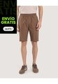 Bermuda Básica Con Bolsillos  Para Hombre Café Ostu de Ostu