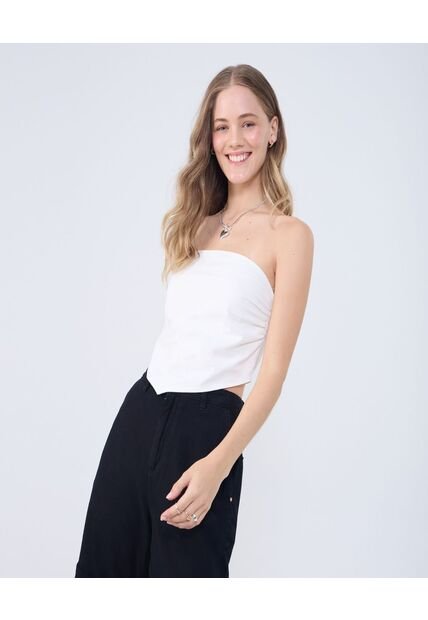 Blusa Para Mujer Manga Sisa Color Crudo Marca Ostu #40121095