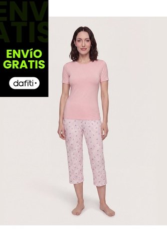 Pijama Capri Sweet Dreams  Para Mujer Crema Ostu Ostu