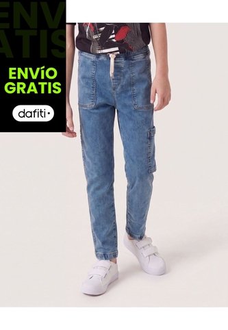 Jean Cargo Jogger Utility Para Niño  Infantil Niño Azul Ostu Ostu