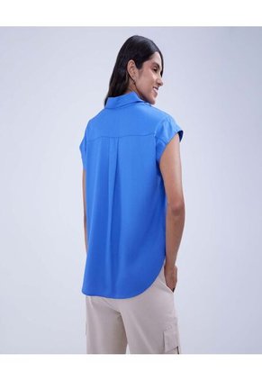 Camisa Para Mujer Manga Corta Color Azul Marca Ostu #40010238