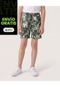 Bermuda Bañadora Camuflado Tropical Para Niño  Infantil Niño Verde Ostu de Ostu
