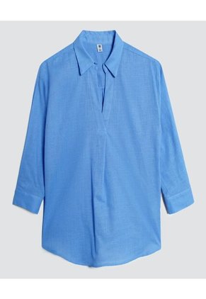 Camisa Para Mujer Manga 3/4 Color Azul  Marca Ostu #40010176