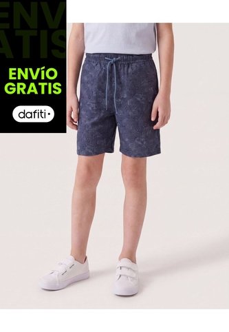 Bermuda Bañadora Estampado Tropical Para Niño  Infantil Niño Azul Ostu Ostu