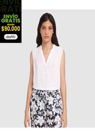 Blusa Para Mujer Manga Sisa Color Blanco Marca Ostu #40120713 Ostu