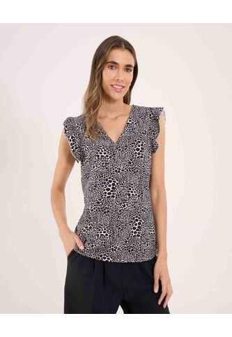 Blusa Para Mujer Manga Corta Color Negro Marca Ostu #40121106 Ostu