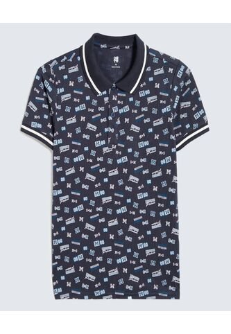 Polo Para Niño Manga Corta Color Azul  Marca Ostu #80110100 Ostu