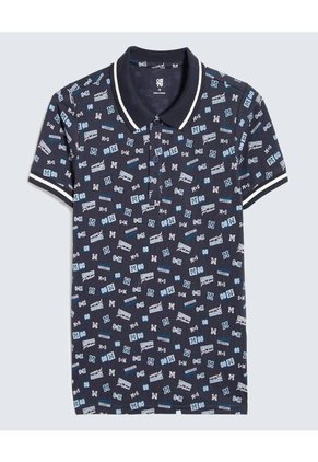 Polo Para Niño Manga Corta Color Azul Marca Ostu #80110100