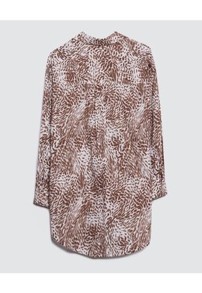 Camisa Para Mujer Manga 3/4 Color Café  Marca Ostu #40010202