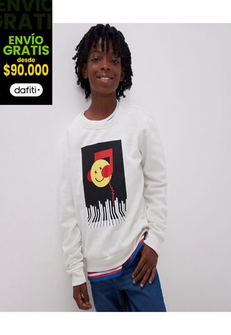 Buzo Para Niño Cuello Redondo Color Blanco Marca Ostu #80060099 Ostu