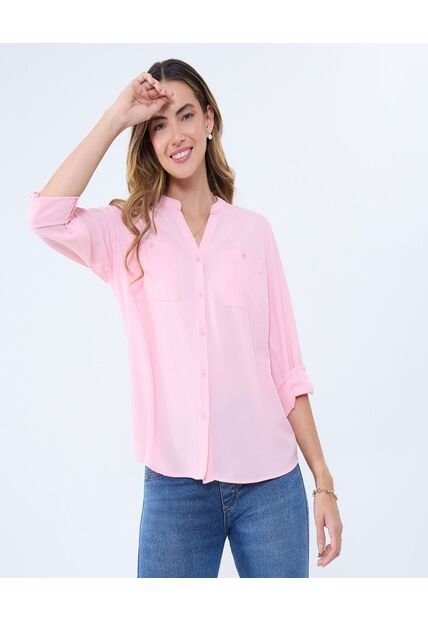 Blusa Para Mujer Manga 3/4 Color Rosa Marca Ostu #40121098