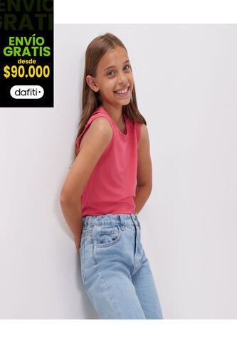 Camiseta Para Niña Manga Sisa Color Rosado  Marca Ostu #90090174 Ostu