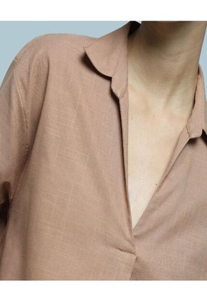 Camisa Para Mujer Manga 3/4 Color Café  Marca Ostu #40010175