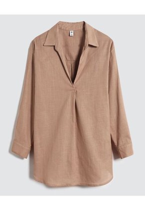 Camisa Para Mujer Manga 3/4 Color Café  Marca Ostu #40010175