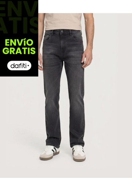 Jean Regular Stretch  Para Hombre Negro Ostu