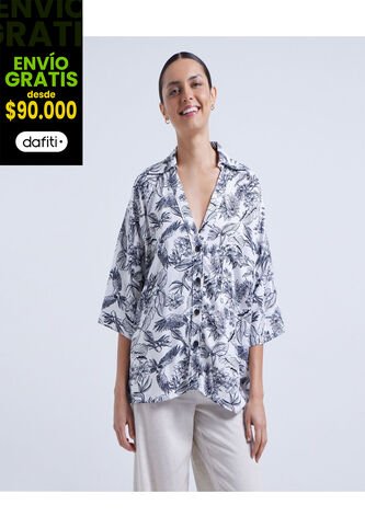 Camisa Para Mujer Manga Corta Color Blanco Marca Ostu #40010138 Ostu