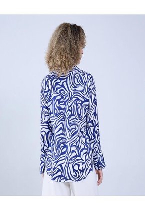 Camisa Para Mujer Manga Larga Color Azul Rey Marca Ostu #40010261